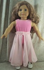Vestiti per bambola su misura ragazza americana 18" pollici body pattinaggio su ghiaccio gonna lunga rosa