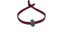 Murano Glass  bracelet with Goldfish charm, Vegan Leather, Sterling Silver 925