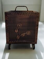 PORTA LEGNA A CARRELLO IN FERRO BATTUTO 52x50x84h cm MADE IN ITALY GRIGIO O RAME