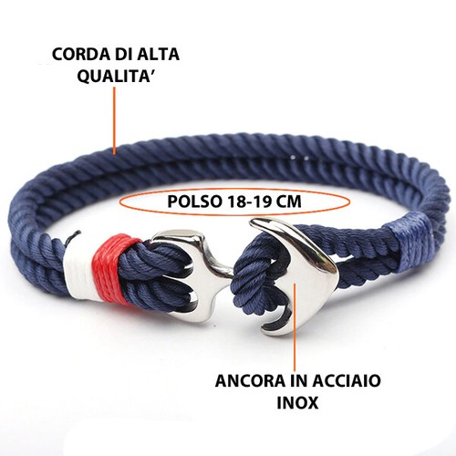 Bracciale nautica ancora uomo - bracciale,