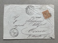 A) FRONTESPIZIO Regno ambulante Modane Bologna corsivo Torino 1883 franc RIMESSO