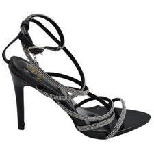 Sandalo gioiello nero donna