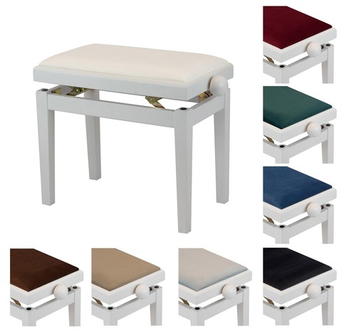 Sgabello pianoforte bianco - sgabello,