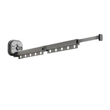 Appendiabiti Pieghevole, Appendiabiti in Alluminio, Supporto a Parete Nero, 5345