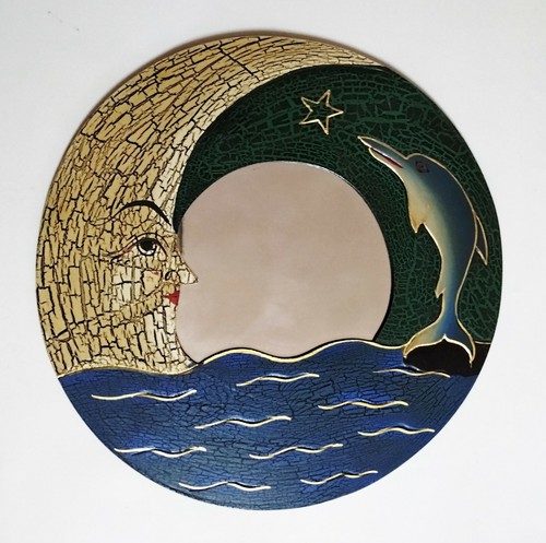 Specchio etnico legno luna - specchio,