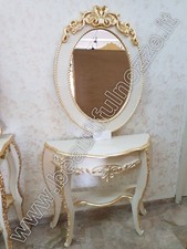 CONSOLLE CON SPECCHIO OVALE IN