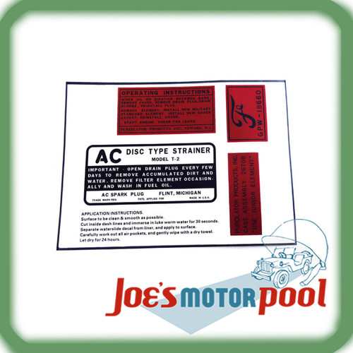 Ford gpw engine decal - ford,