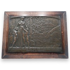 Grande TARGA CELEBRATIVA IN BRONZO PRO ASILI E SCUOLE ITALIANE Anni 20 Liberty