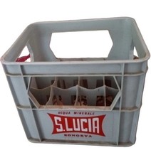 Acqua Santa Lucia Cassa Trasporto Pubblicitaria In Plastica 12x1.5 Colore Grigio