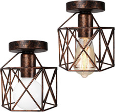 2 Pezzi Plafoniere E27 Vintage