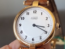 cartier Vandome donna argento 925 placcato oro 20 micron 1988 ref. 035835