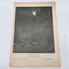 Stampa 1890 Divina Commedia Inferno Canto I Doré Incisione Antica Originale