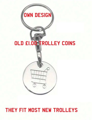 Shopping trolley coin keyring - trolley,