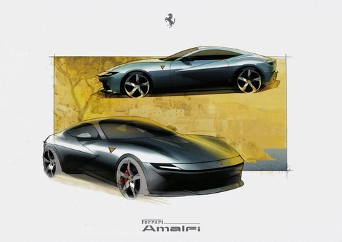 Ferrari amalfi cartolina - ferrari,