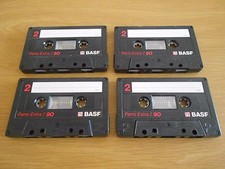 Lotto X4 BASF FERRO EXTRA 90 Vintage Compact Cassette USATE RARE Used Tape 1988