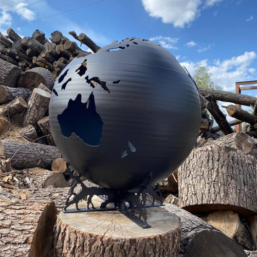 Terra globo acciaio pozzo - acciaio,