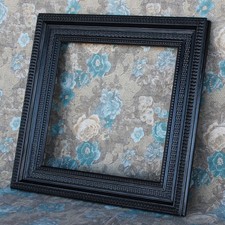 Cornice GUILLOCHE in LEGNO e Pastiglia NERA Vintage Quadrata Epoca 900