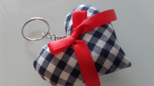 Portachiavi cuore tessuto - in,
