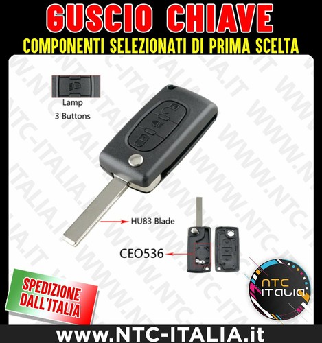 Guscio chiave cover peugeot - chiave,