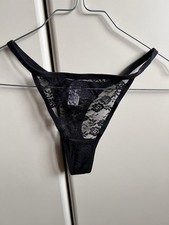 Mutandine Tanga Perizoma Donna Intimo Pizzo Nero M Sexy Femminile Lingerie New
