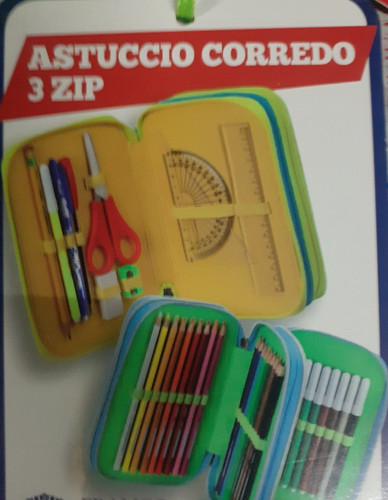 Astuccio corr 3zip con - con, penna