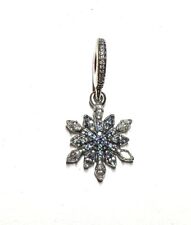 * Charm Pandora originale fiocco di neve cristallizzato blu - ALE 925, nuovo con scatola
