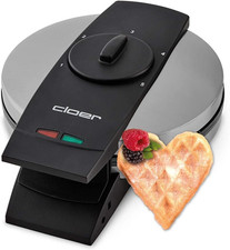 1639SR Piastra per Waffle, Cialda a Cuore 15,5 Cm Ø, Doppio Rivestimento Antiade