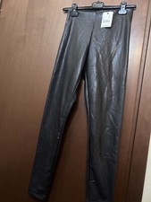 Pantaloni ecopelle grigio nero