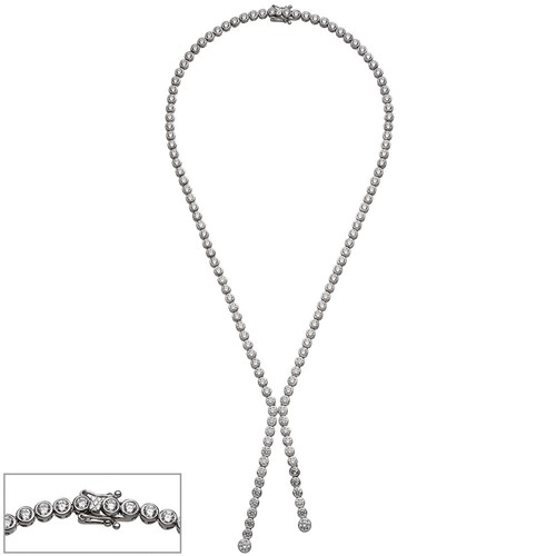 Collana tennis vero argento - collana,