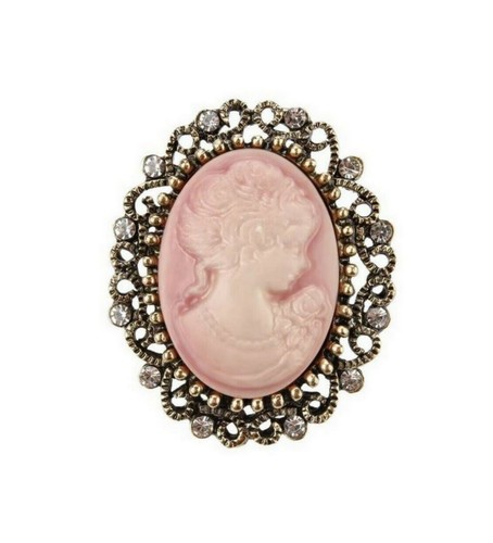 Spilla gioiello cammeo rosa