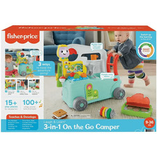 Fisher-Price - Ridi e Impara Camper 3-in-1, giocattolo a spinta per primi passi