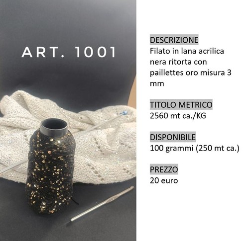 Filato lana nera con - filato,
