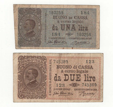 Lotto 2 lire buono - -, 1