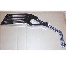 Specchietto retrovisore destro custom cromato rettangolare metallo 