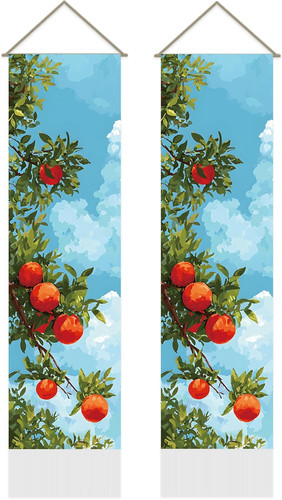 Arazzo con albero arance - con,