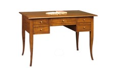 SCRIVANIA MOBILE PC STUDIO UFFICIO 5 CASSETTI ARTE POVERA NOCE SCURO CLASSICO