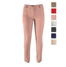 Pantalone donna casual 7/8 gamba stretta slim fit con nervine made in italy 0964