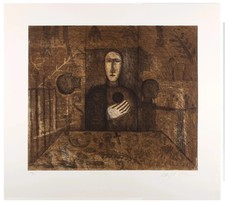 MIMMO PALADINO ACQUAFORTE E ACQUATINTA ORIGINALE CM 68X76 FIRMATA SOLO 30 ESEMPL