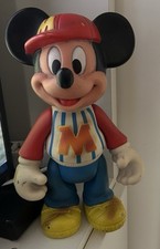 Vintage Topolino grande pupazzo Disney Mickey Mouse Baseball  in gomma vintage