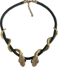 Collana Serpente Pelle Nera