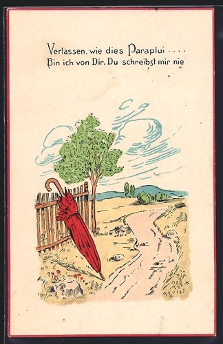 Cartolina ombrello una - cartolina, su