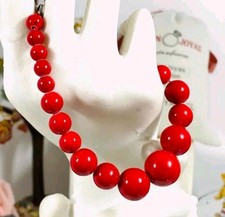 Bracciale autentico corallo rosso naturale con GARANZIA 6-14 mm NUOVO