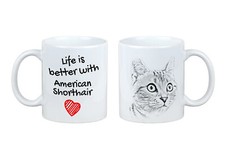 Americano a pelo corto La vita è migliore con un gatto. Art-Dog