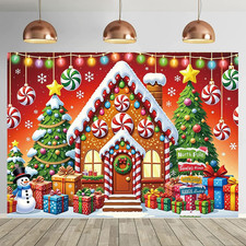 Fondale Natalizio Con Casa Di