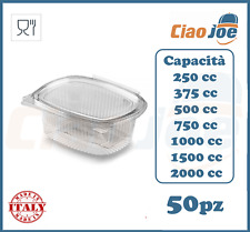 50 Vaschette Ovali Salva Liquidi Per Alimenti In Pet In Plastica Trasparente