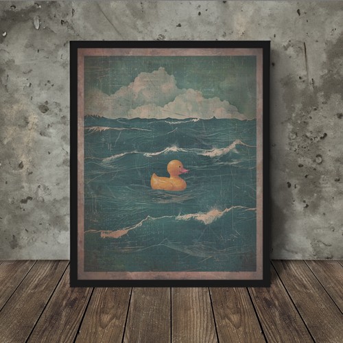 Poster vintage rubber duck - rubber,