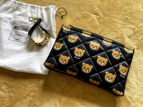 Moschino clutch bear - clutch, black