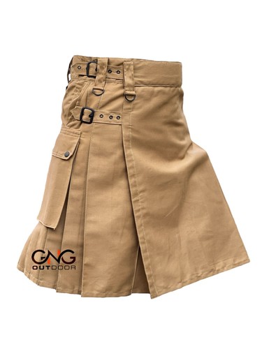 Kilt utility khaki scozzese - khaki, da