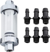 CarBole Filtro del Carburante per Moto Filtro Benzina in Vetro Cromato