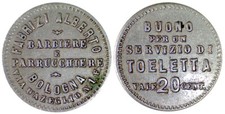 GETTONE FABRIZI ALBERTO BARBIERE PARRUCCHIERE BOLOGNA TOELETTA BUONO 20 CENT